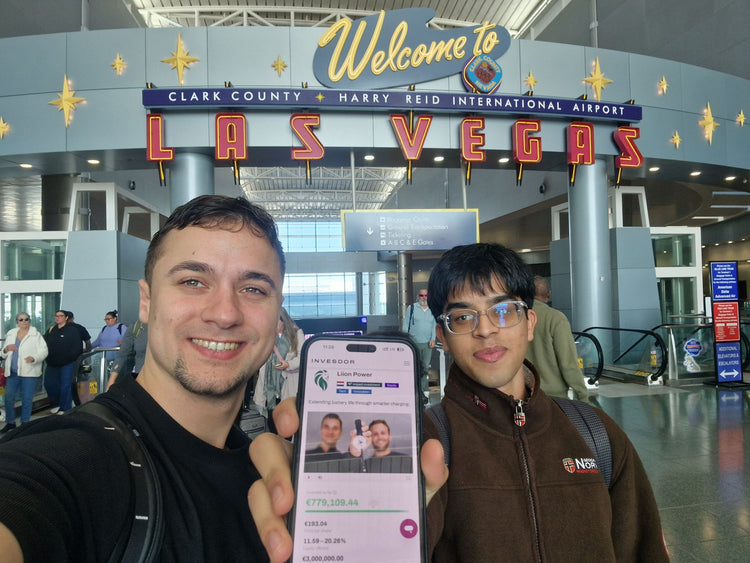 Jardo Stammeshaus and Ibaad Rahman arriving at Las Vegas airport for CES 2026